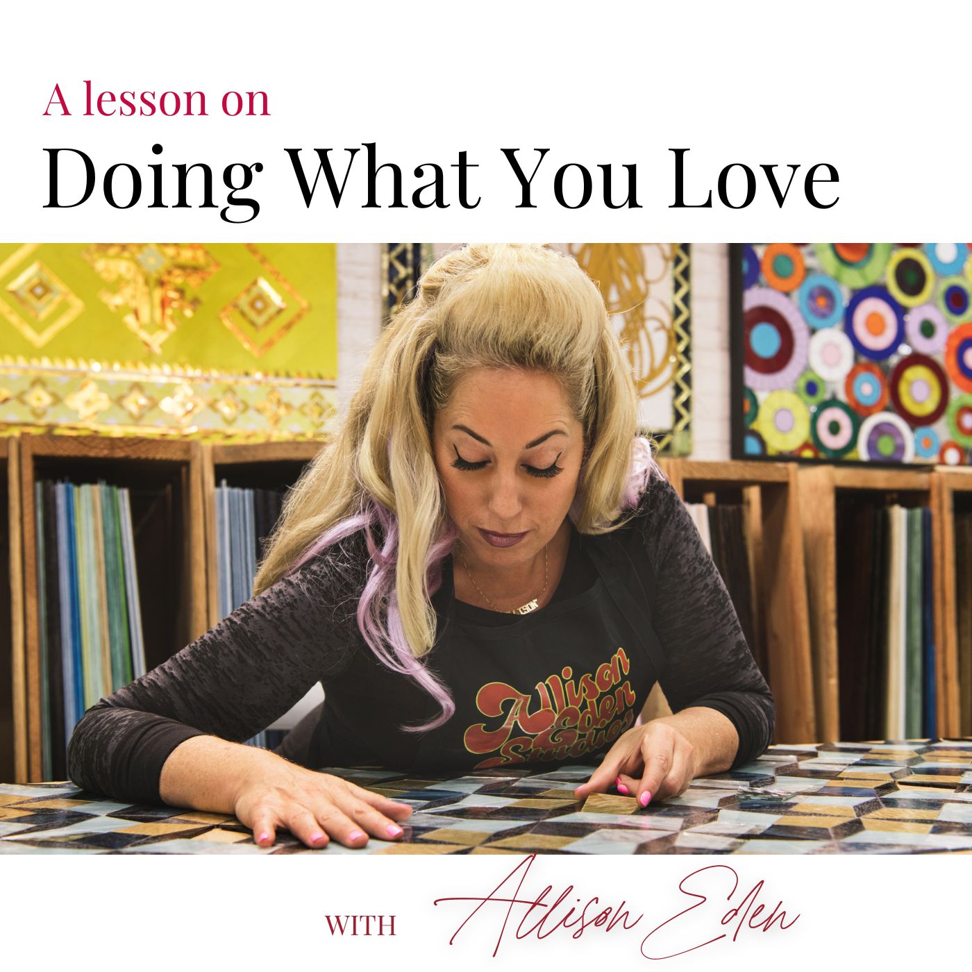 Glass mosaic artist Allison Eden in her studio.